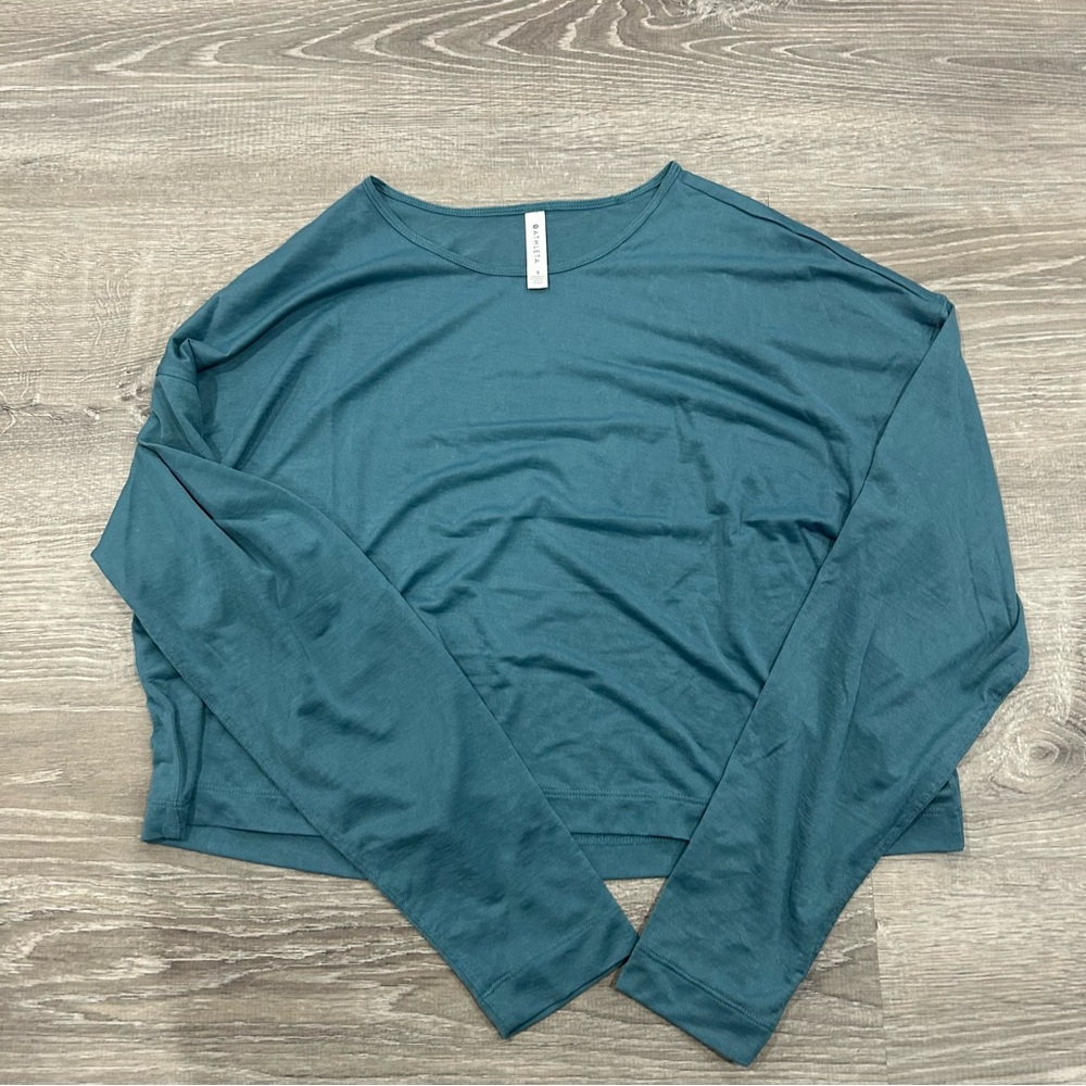 Athleta Blue Long Sleeve Athletic Tee Top
